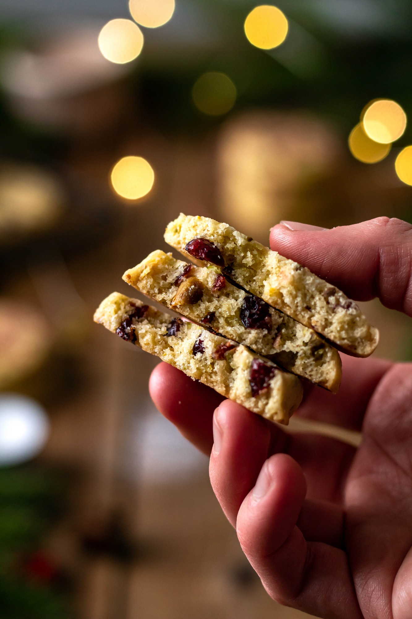 vegan shortbread cookies in a hand